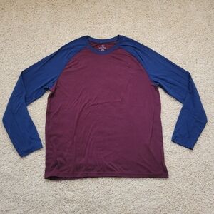 George Mens Long Sleeve Casual Raglan Baseball Tshirt L